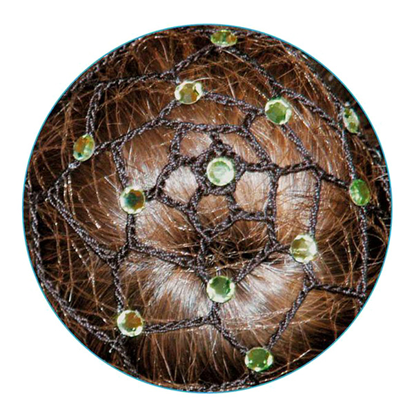 Сетка для волос черная Pastorelli со Стразами цвет Зеленый Артикул 00632