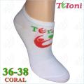 Носки Tuloni Logo размер 36-38 цвет Белый-Коралловый Артикул T0973-C4
